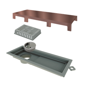 Ralo Linear Elleve Tiny Pvc Acab. Inox Rose Gold 2920