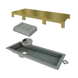 Ralo Linear Elleve Tiny Pvc Acab. Inox Gold 25cm 2921