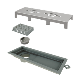 Ralo Linear Elleve Tiny Pvc Acab. Inox Escovado Vazado 2929