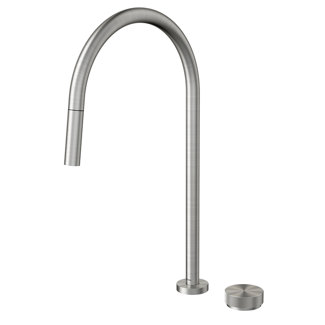 TORNEIRA PARA COZINHA DE MESA COM DUCHA RETRATIL MIX MATCH INOX ESCOVADO