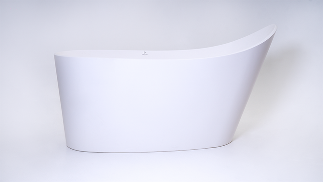 SBBF00401010501 BANHEIRA SABBIA FLORIPA E BRANCO FOSCO ACETINADO COM GIROACQUA CROMADO