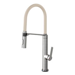 MONOCOMANDO DOC TECH INOX ESCOVADO COM MANGUEIRA NA COR AREIA