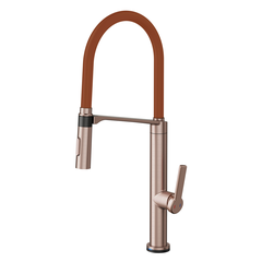 MONOCOMANDO DOC TECH COBRE ESCOVADO COM MANGUEIRA NA COR CORTEN