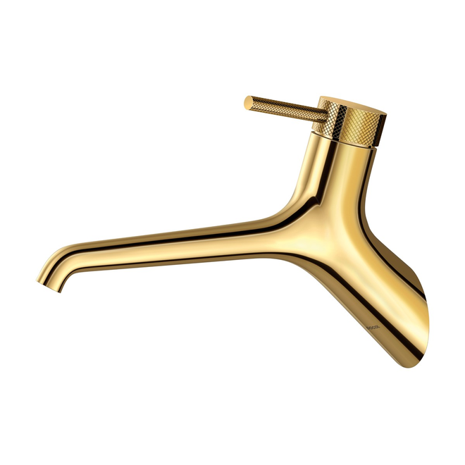 TORNEIRA DE PAREDE PARA LAVATORIO MANTIS OURO GRID POLIDO