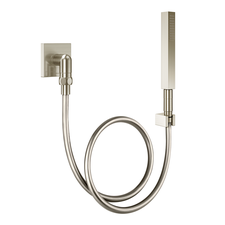 90018347044 Ducha Manual Square Com Joelho 90 em Niquel Escovado