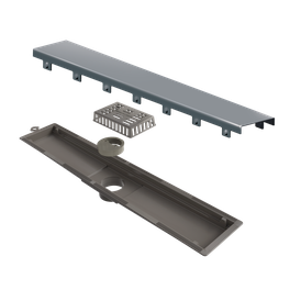 9243 Ralo Linear Elleve Versatile 50cm Saida Central Inox Escovado