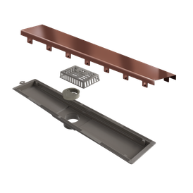 9246 Ralo Linear Elleve Versatile 50cm Saida Central Inox Rose Gold