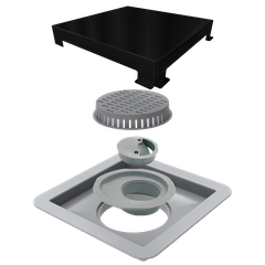 RALO LINEAR ELLEVE SQUARE TAMPA BLACK MATTE 15X15   4243