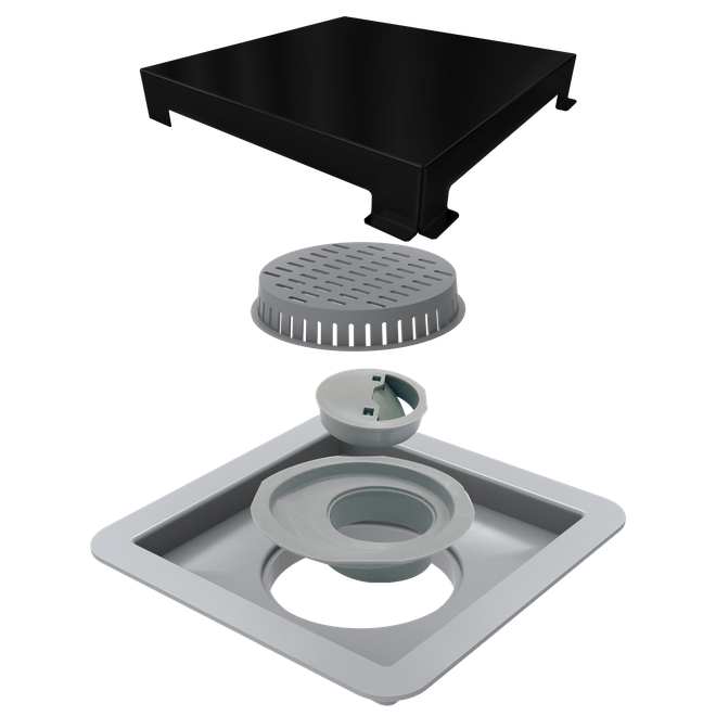 RALO LINEAR ELLEVE SQUARE TAMPA BLACK MATTE 15X15   4243