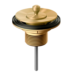 VALVULA DE SAIDA D AGUA UNIVERSAL ARTE COM TAMPA DE METAL OURO ESCOVADO