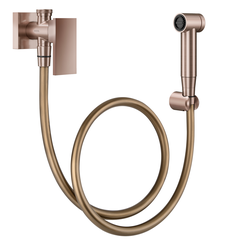 DUCHA HIGIENICA COM REGISTRO E DERIVACAO NEW EDGE COBRE ESCOVADO