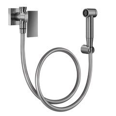 DUCHA HIGIENICA COM REGISTRO E DERIVACAO NEW EDGE GRAFITE ESCOVADO