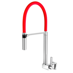 TORNEIRA PARA COZINHA DE PAREDE BICA ALTA DOC VERMELHO