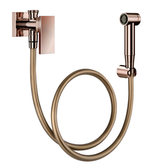 DUCHA HIGIENICA COM REGISTRO E DERIVACAO NEW EDGE COBRE POLIDO