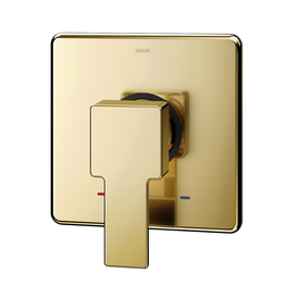 Acabamento Monocomando Para Chuveiro e Ducha Higienica Base de Edge Ouro Polido